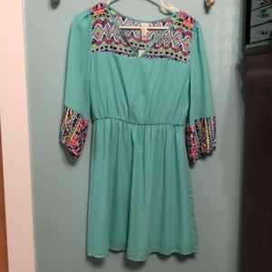 Turquoise Pink Owl dress